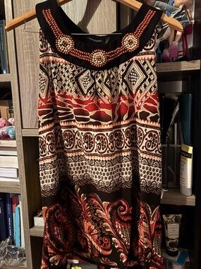 Notations Black Beaded Collar Sleeveless Tunic